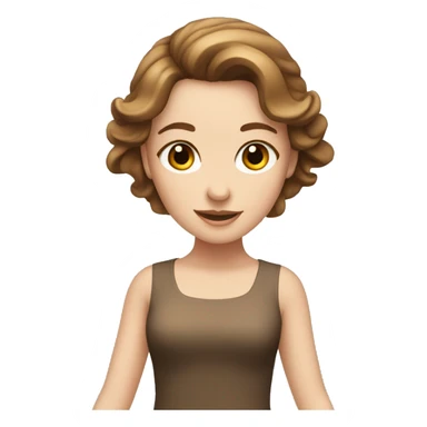 dancing white girl with brown hair in a dress sticker