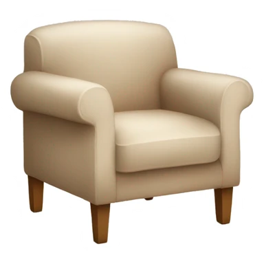 Simple Beige Armchair with blanket and book sticker