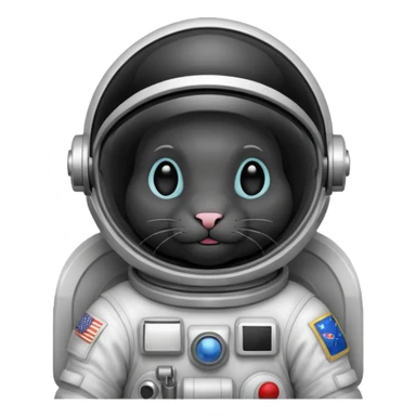 black rabbit astronaut sticker