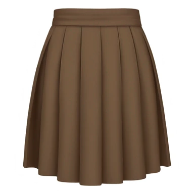 Brown pleated mini skirt, isolated sticker