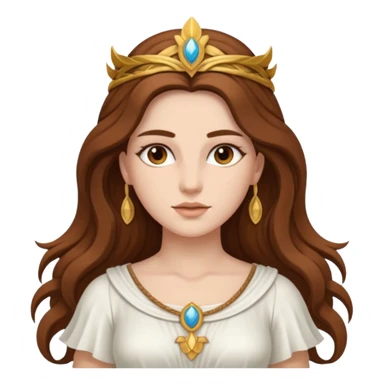 Libertas, Freedom Goddess from Rome Mythology with long brown hair, white outfit sticker