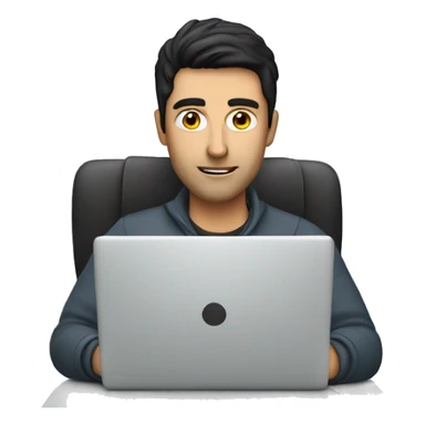 a dark haired guy behind a laptop registering sticker
