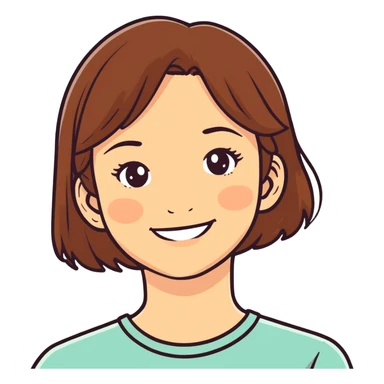 smiling girl portrait with brown hair sticker