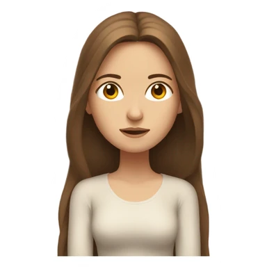 a white girl with long brown hair is meditating sticker