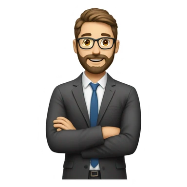 Male teacher with bun and a beard sticker