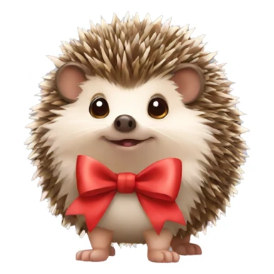 Cute hedgehog with a bow sticker