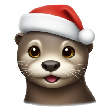 otter with santa hat sticker