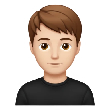 white man black pullover brown styled hair sticker