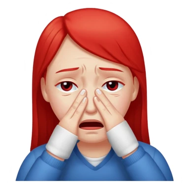 A person fake crying and rubbing their eyes sticker