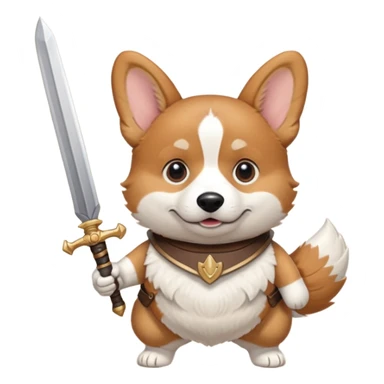 corgi with sword strapped to his front sticker