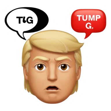 Trump  qui dit des gros mots dans une bulle et qui dit tg  sticker