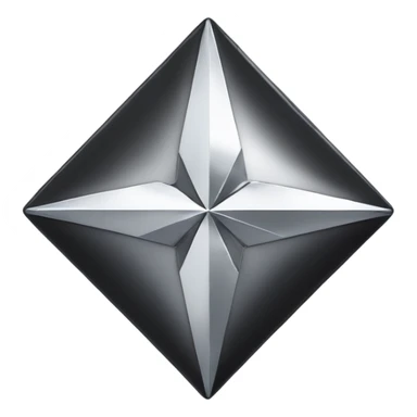 black chrome four-point star diamond sticker