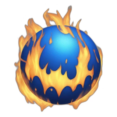 blue fire ball sticker