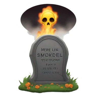 gravestone that says here lies SmokeDevil sticker
