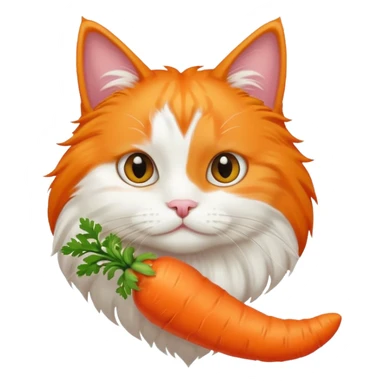 a carrot which is hold a cat sticker