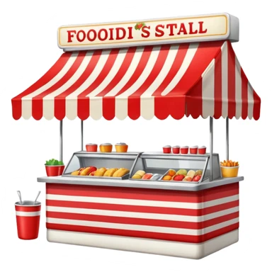 small roadside foodstall, front facing sticker