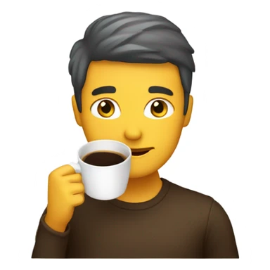 Persona con una taza de café toda sticker