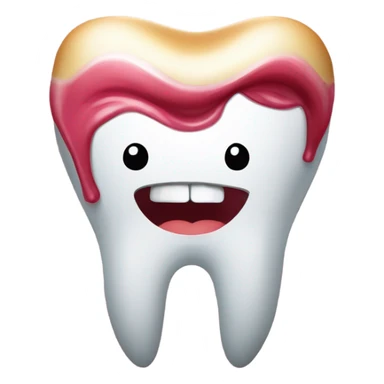 una muela dental con cuerpo de muela dental muy coqueta con pestañas , labios pintados. esta feliz y lleva puesto un delantal profesional color blanco sticker