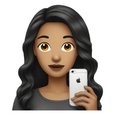 women with dark hair and smartphone sticker