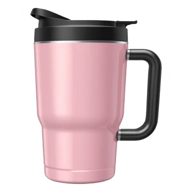 Light pink 40oz Stanley tumbler with handle sticker