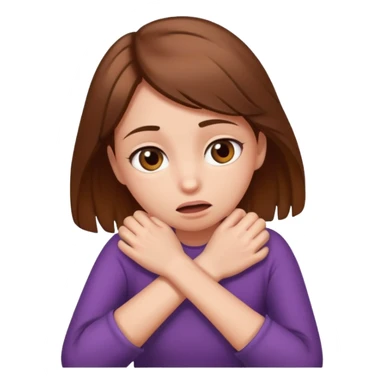 brown haired girl strangling herself sticker