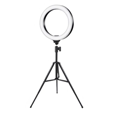 white glowing ring light on white tripod sticker