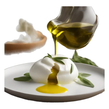 Burrata with olive oil sticker