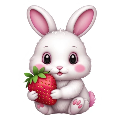 bunny with a strawberry sticker