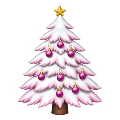 White x-mas tree with pink Christmas tree decorations sticker