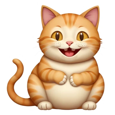 A cat laughing and holding onto its tummy sticker