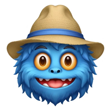 blue monster with hat sticker