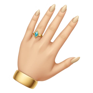 A woman's finger with a ring on the fourth finger sticker