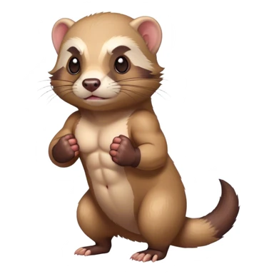Ferret with a gym body sticker