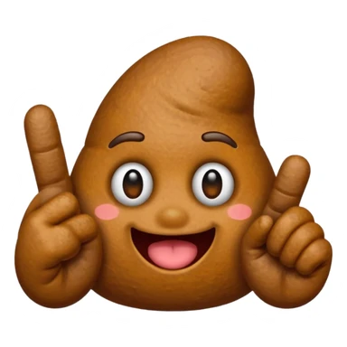 poop emoji with middle fingers sticker