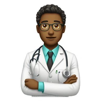 doctor joven sin lentes moreno ojos verdes sticker