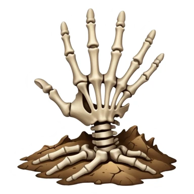 skeleton hand emerging from the ground sticker
