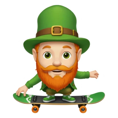 a skateboarding leprechaun  sticker
