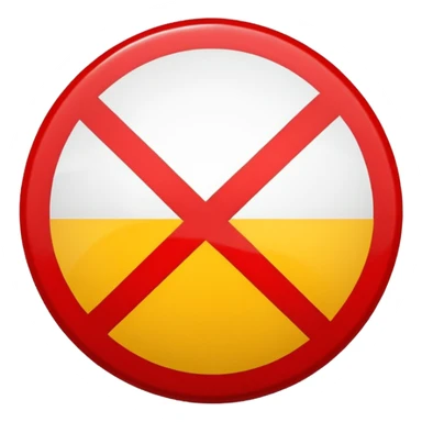 um circulo vermelho com uma barra transversal, semelhando a um simbolo de proibido, semelhante as placas de transito sticker