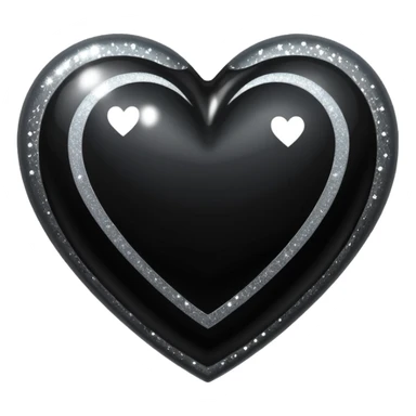 black heart with sparkles sticker