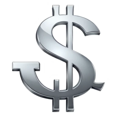 $ dollar metal symbol sticker