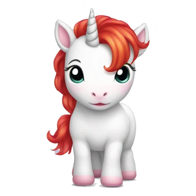 Baby unicorn with red hair sticker