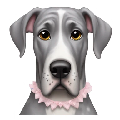 Merle grey Great Dane wearing a ballerina costume  sticker