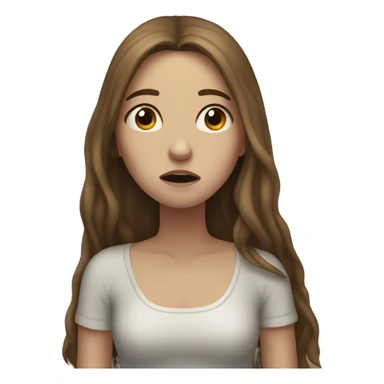 sad white girl with long brown hair crying on the beach  sticker