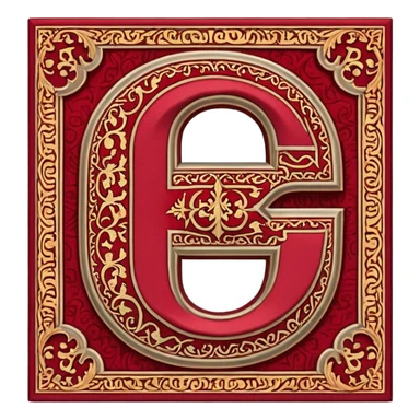  letter c made out of persian carpet texture sticker