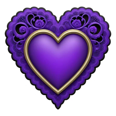 heart with purple gothic lace sticker