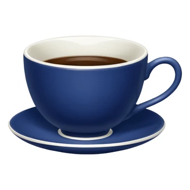 broken navy blue tiny tea cup sticker