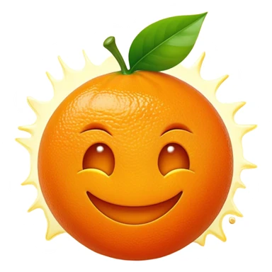 Cinematic Realistic Orange Emoji, Juicy and vibrant, with a bright, glossy skin that gleams in the light, revealing a slight texture from the natural pith. The orange segments peek through as the fruit radiates refreshing energy. Soft glowing outline, capturing the essence of a sweet, zesty burst of flavor in a perfect orange! sticker