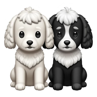Un caniche blanco y otro caniche negro,los dos separados Y que sean caniches sticker