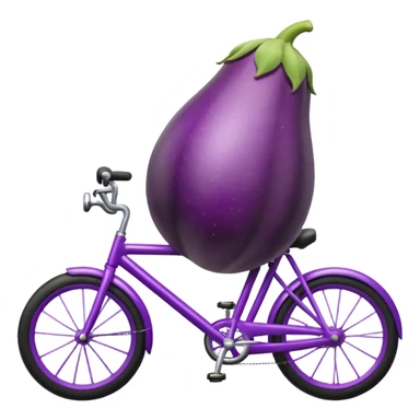 Eggplant riding a bike sticker