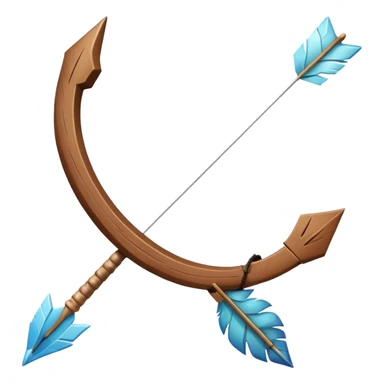 Arrow frozen mid-release, bow vibrating sticker